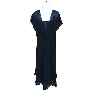Liz Claiborne Women's Black Spaghetti Strap w/ Sheer Covering Dress Size 10